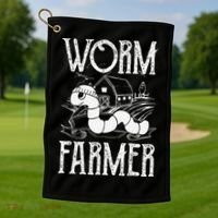 Worm Farmer Vermiculture Gardening funny Farming Golf Towel thumb 1