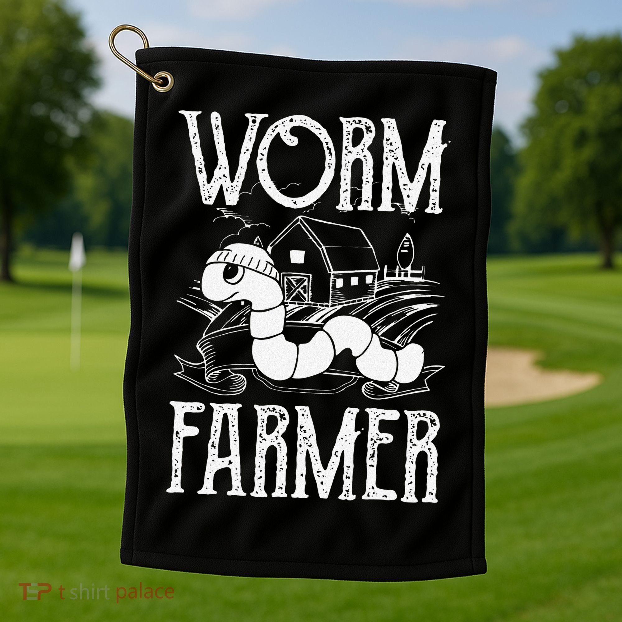 Worm Farmer Vermiculture Gardening funny Farming Golf Towel