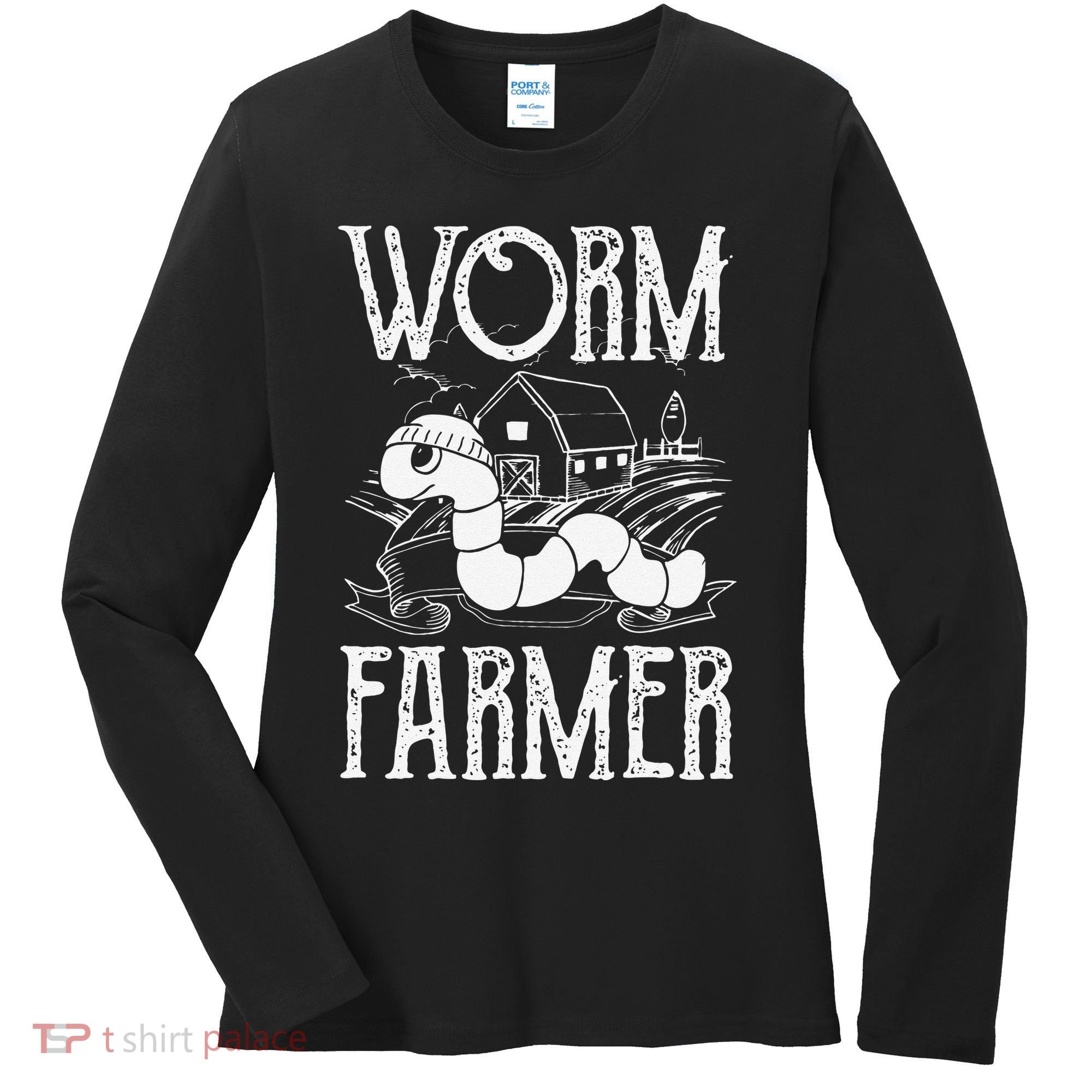 Worm Farmer Vermiculture Gardening funny Farming Women's Long Sleeve Shirt