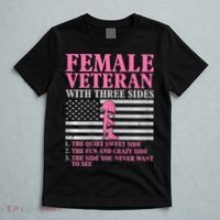 Womens Female Veteran With Three Sides Women Veteran Mother Grandma T-Shirt thumb 5