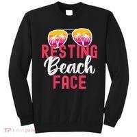 Womens Funny Vacation Girls Trip Girls Weekend Resting Beach Face Sweatshirt thumb 0