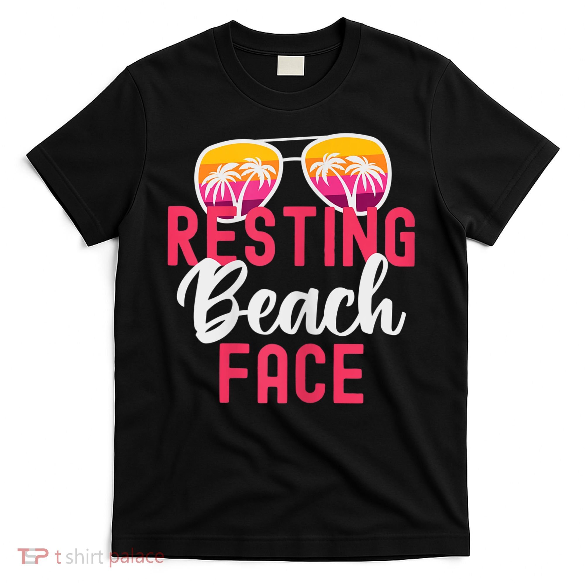 Womens Funny Vacation Girls Trip Girls Weekend Resting Beach Face T-Shirt