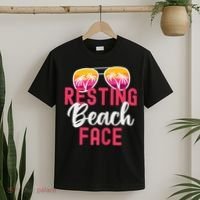 Womens Funny Vacation Girls Trip Girls Weekend Resting Beach Face T-Shirt thumb 2