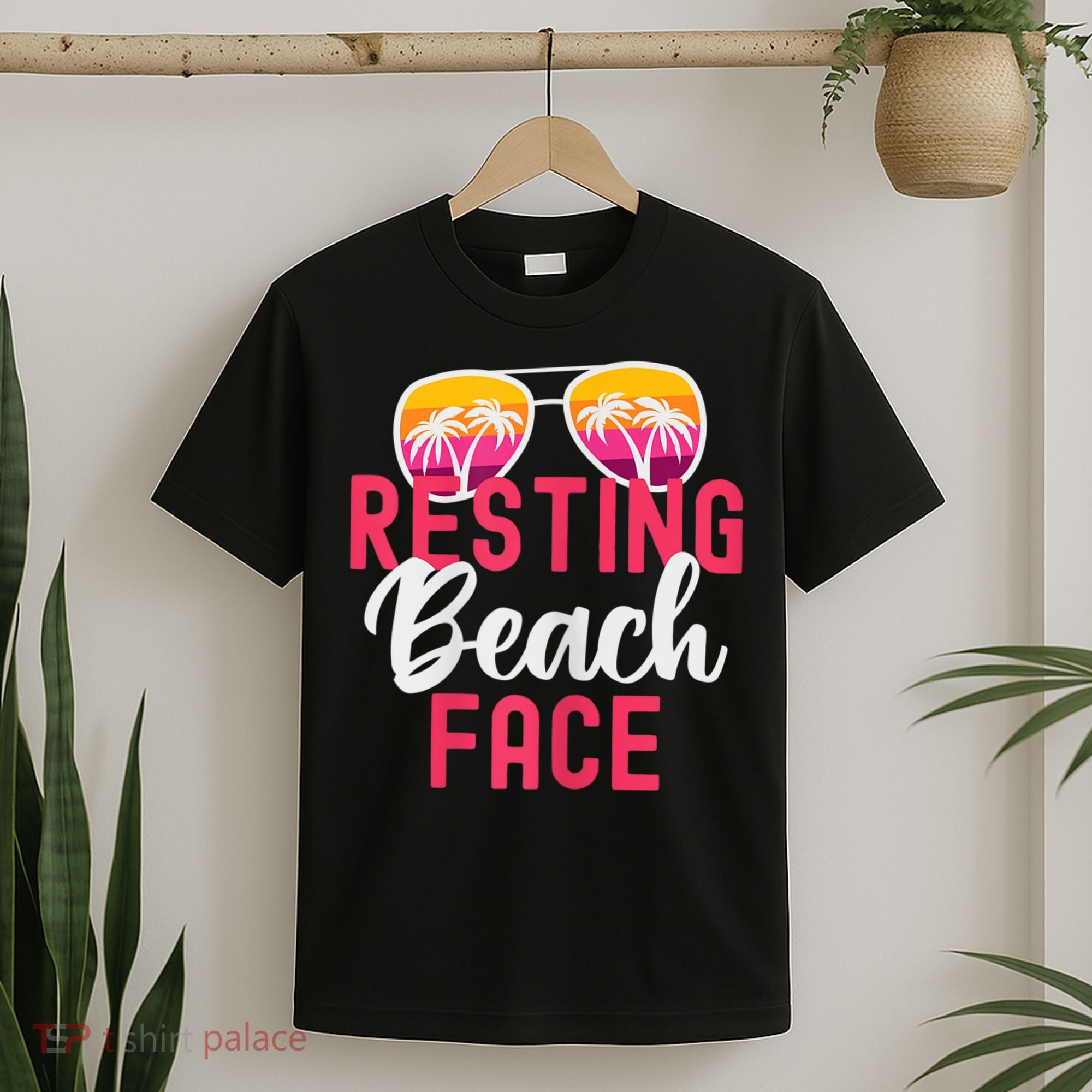 Womens Funny Vacation Girls Trip Girls Weekend Resting Beach Face T-Shirt