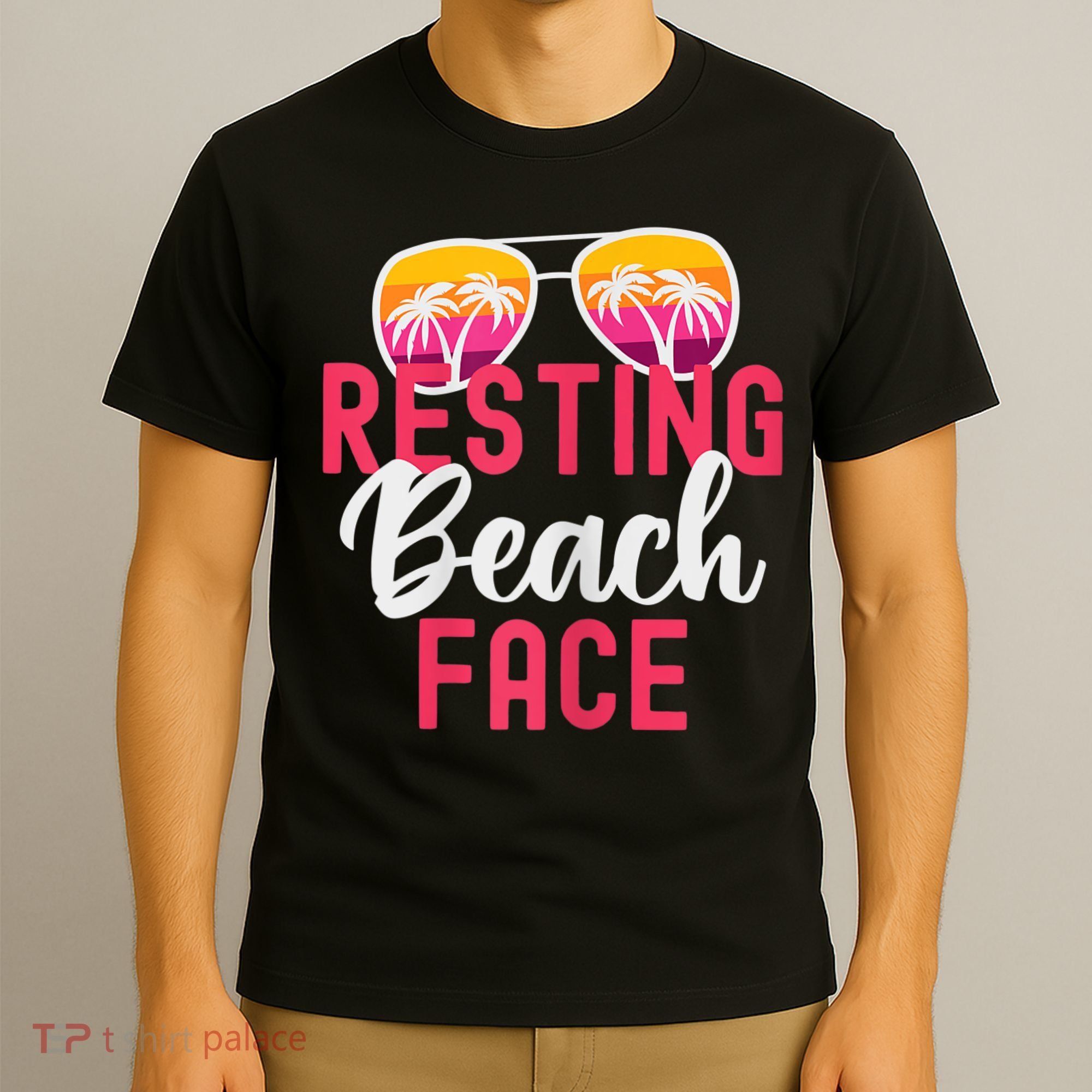 Womens Funny Vacation Girls Trip Girls Weekend Resting Beach Face T-Shirt