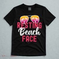 Womens Funny Vacation Girls Trip Girls Weekend Resting Beach Face T-Shirt thumb 5