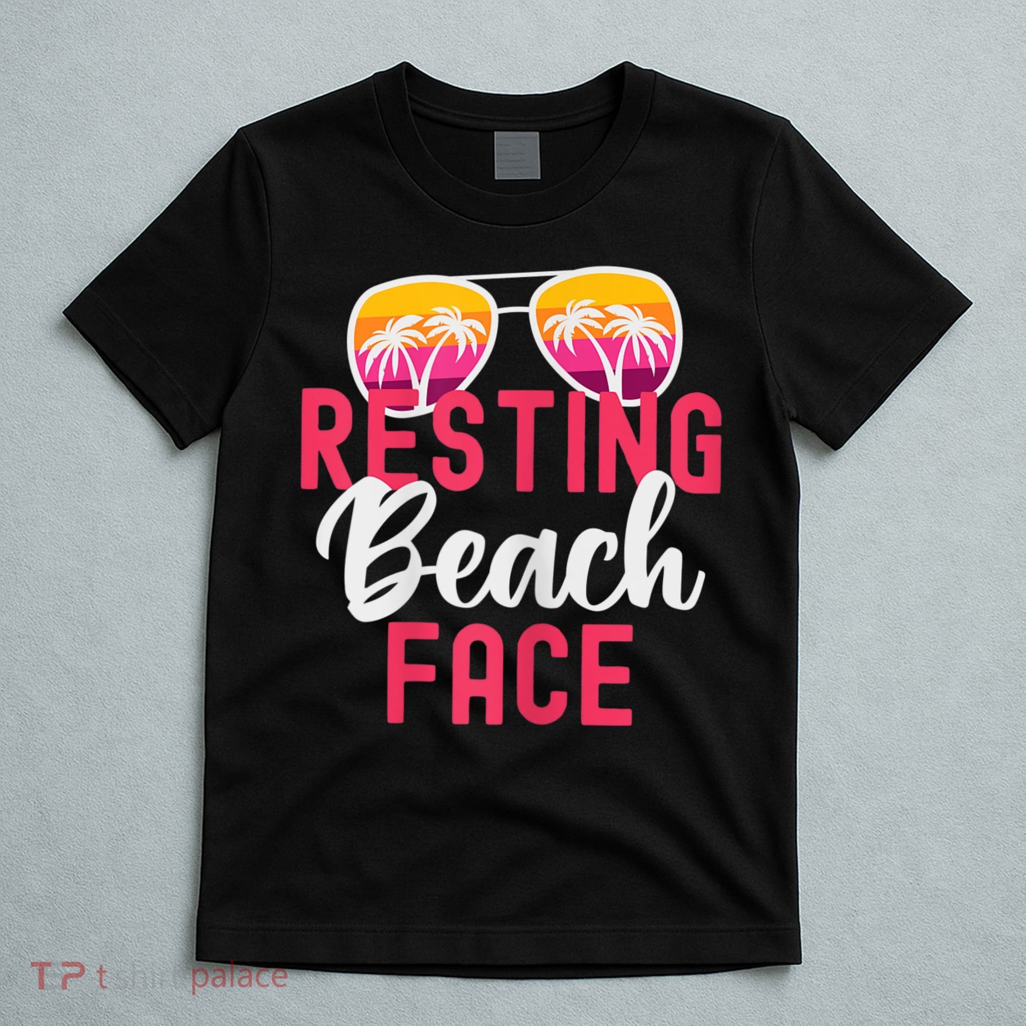 Womens Funny Vacation Girls Trip Girls Weekend Resting Beach Face T-Shirt