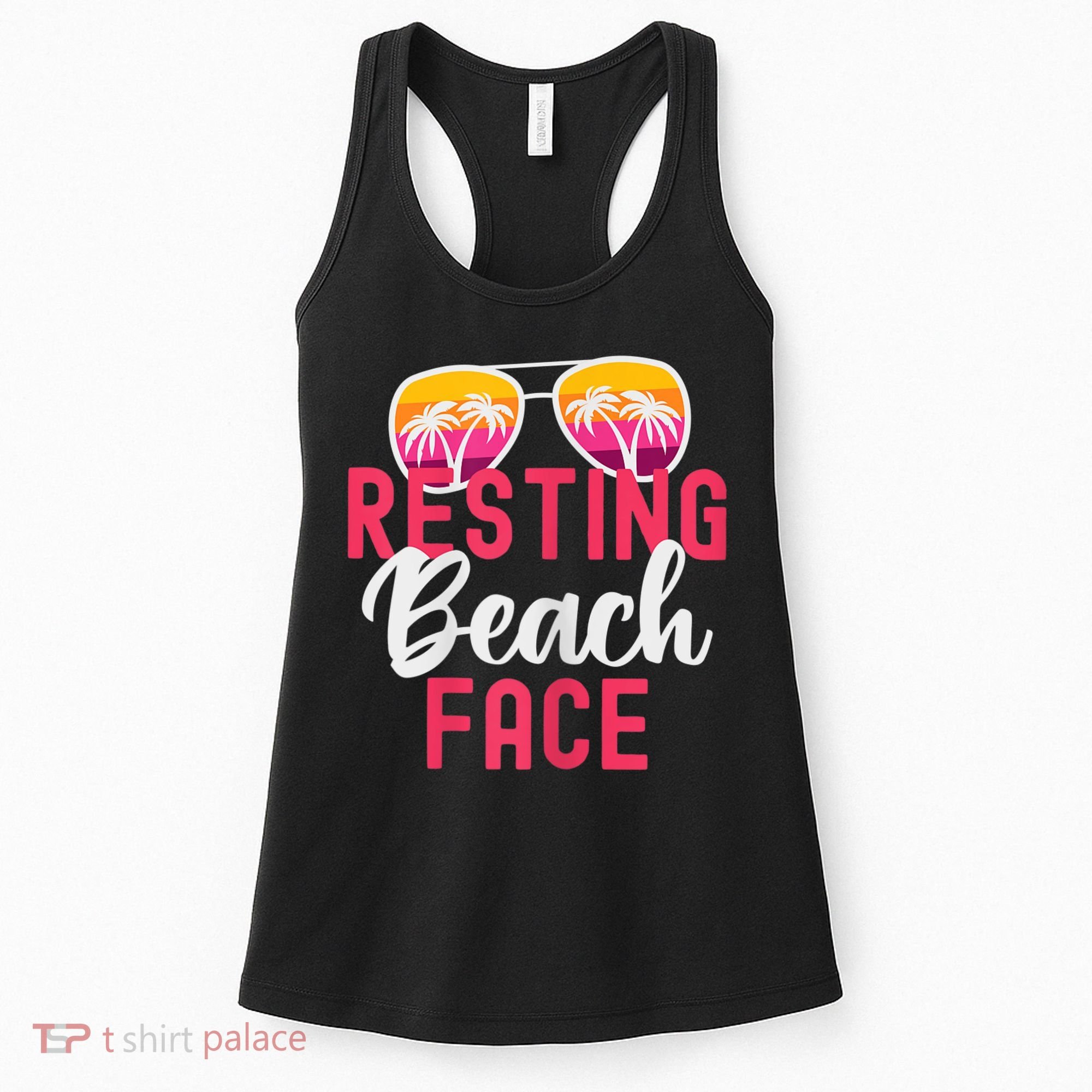 Womens Funny Vacation Girls Trip Girls Weekend Resting Beach Face Women's Tank Top