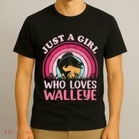 Walleye Fish Vintage Retro Just A Girl Who Loves Walleye T-Shirt thumb 3