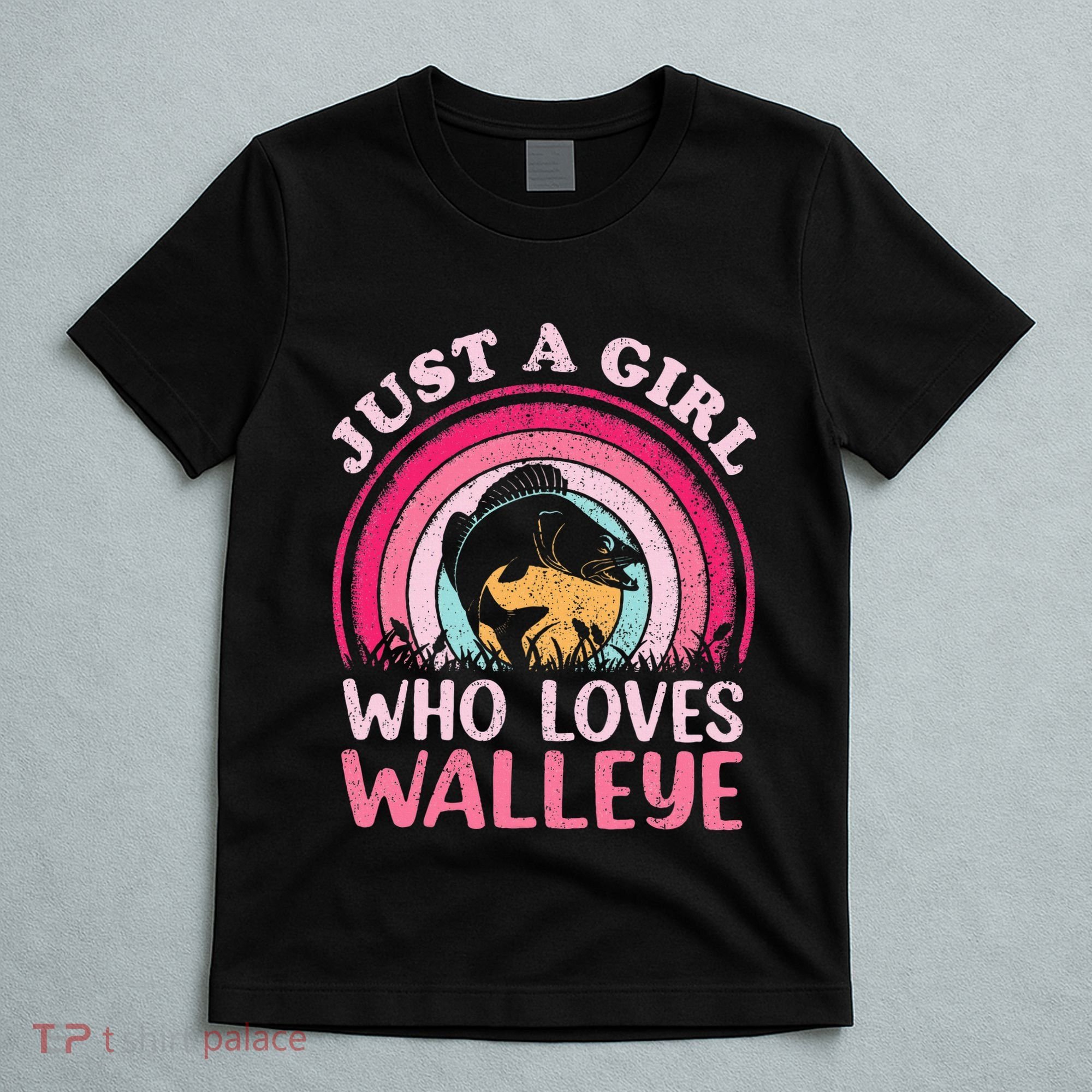 Walleye Fish Vintage Retro Just A Girl Who Loves Walleye T-Shirt