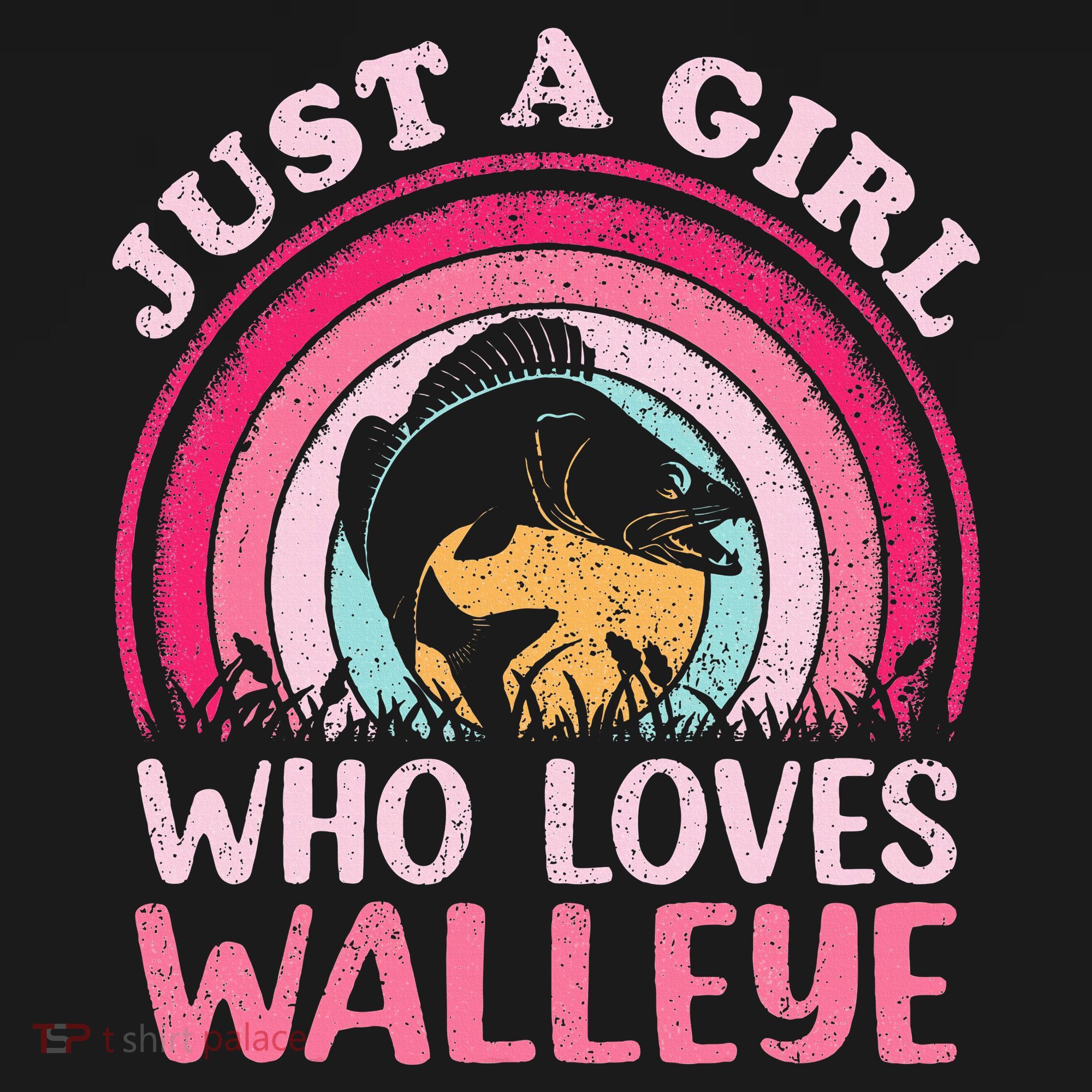 Walleye Fish Vintage Retro Just A Girl Who Loves Walleye T-Shirt