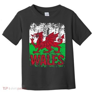 WALES Flag Vintage Distressed WALES Toddler T-Shirt