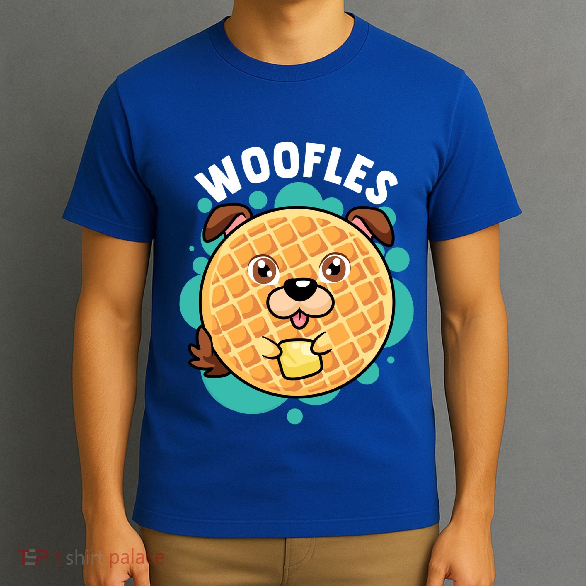 Woofles Funny Waffle Dog Lover Pun Foodie Graphic Joke Gift T-Shirt