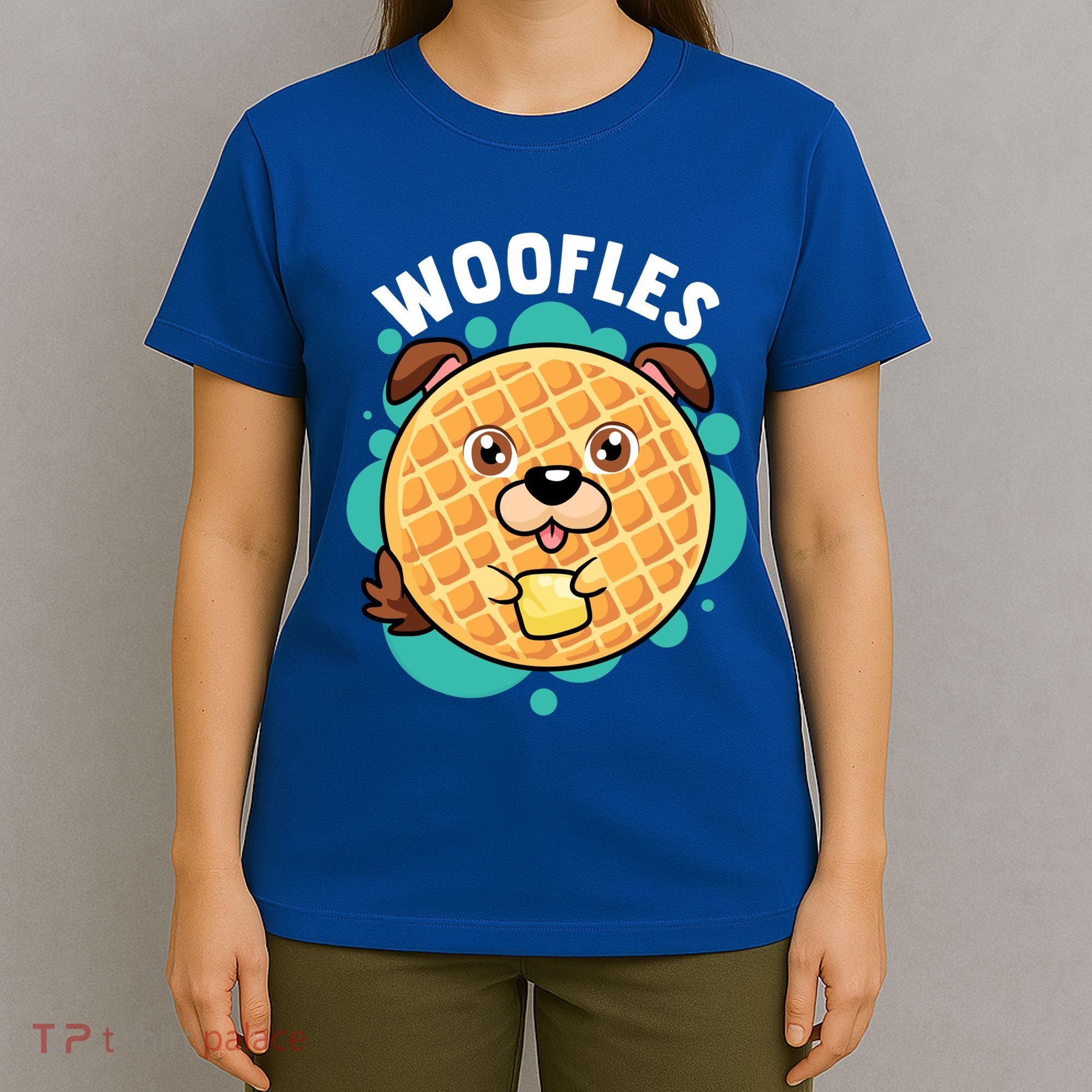 Woofles Funny Waffle Dog Lover Pun Foodie Graphic Joke Gift T-Shirt