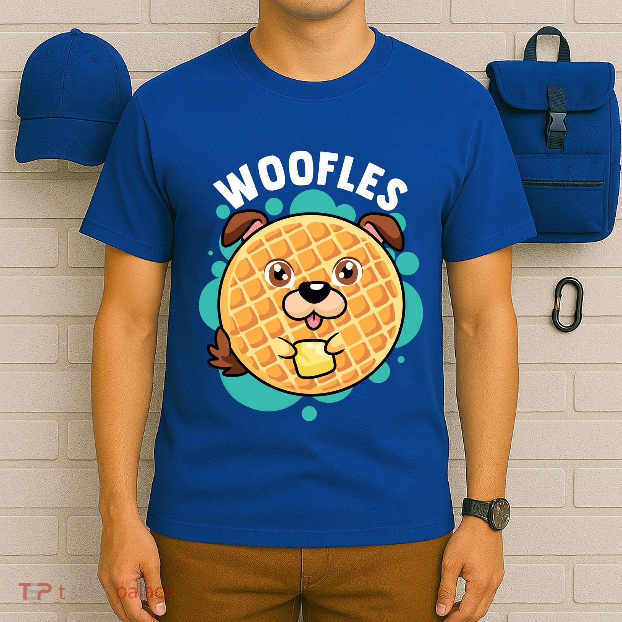 Woofles Funny Waffle Dog Lover Pun Foodie Graphic Joke Gift T-Shirt