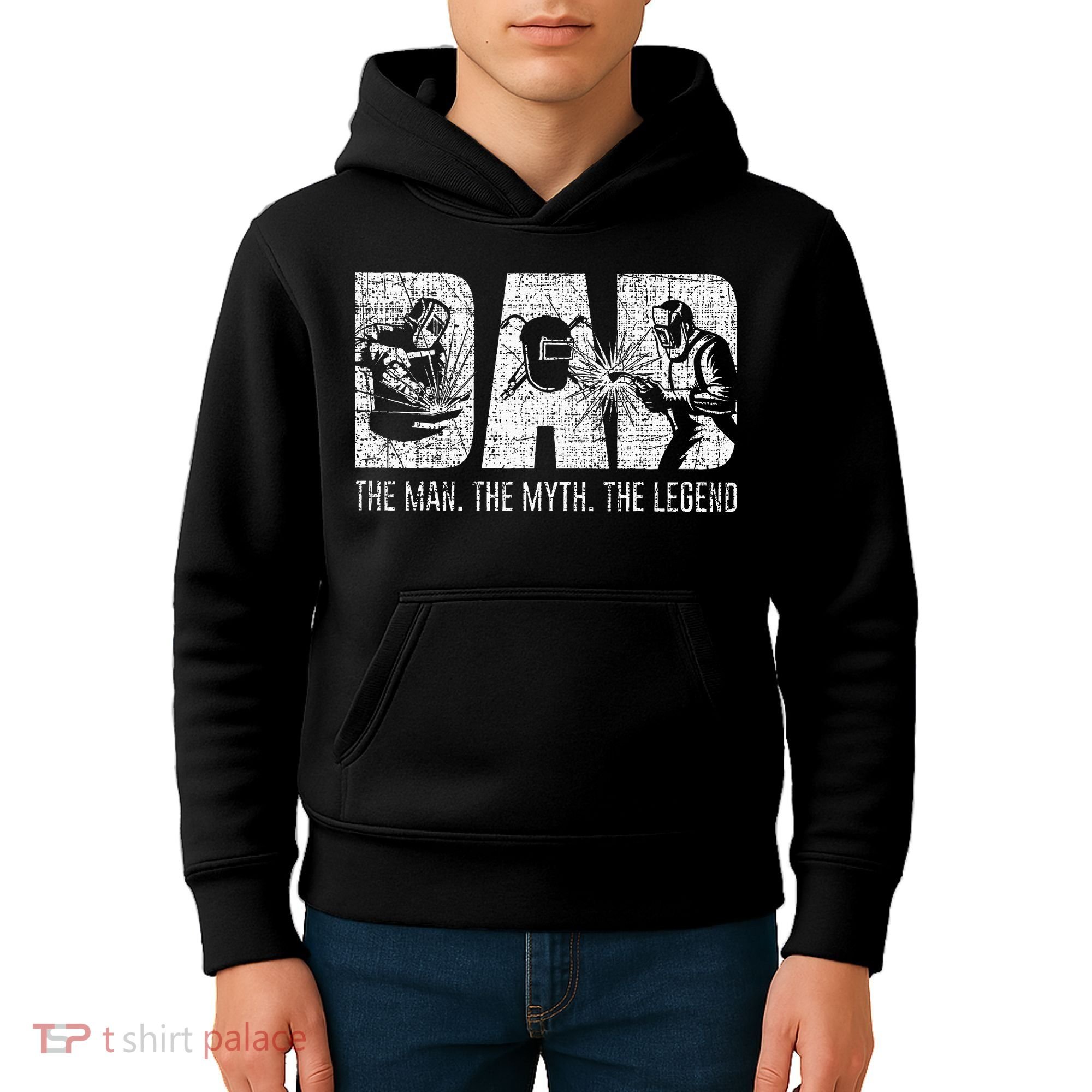 Welder Funny Welding Dad Man Myth Legend Father Kids Hoodie