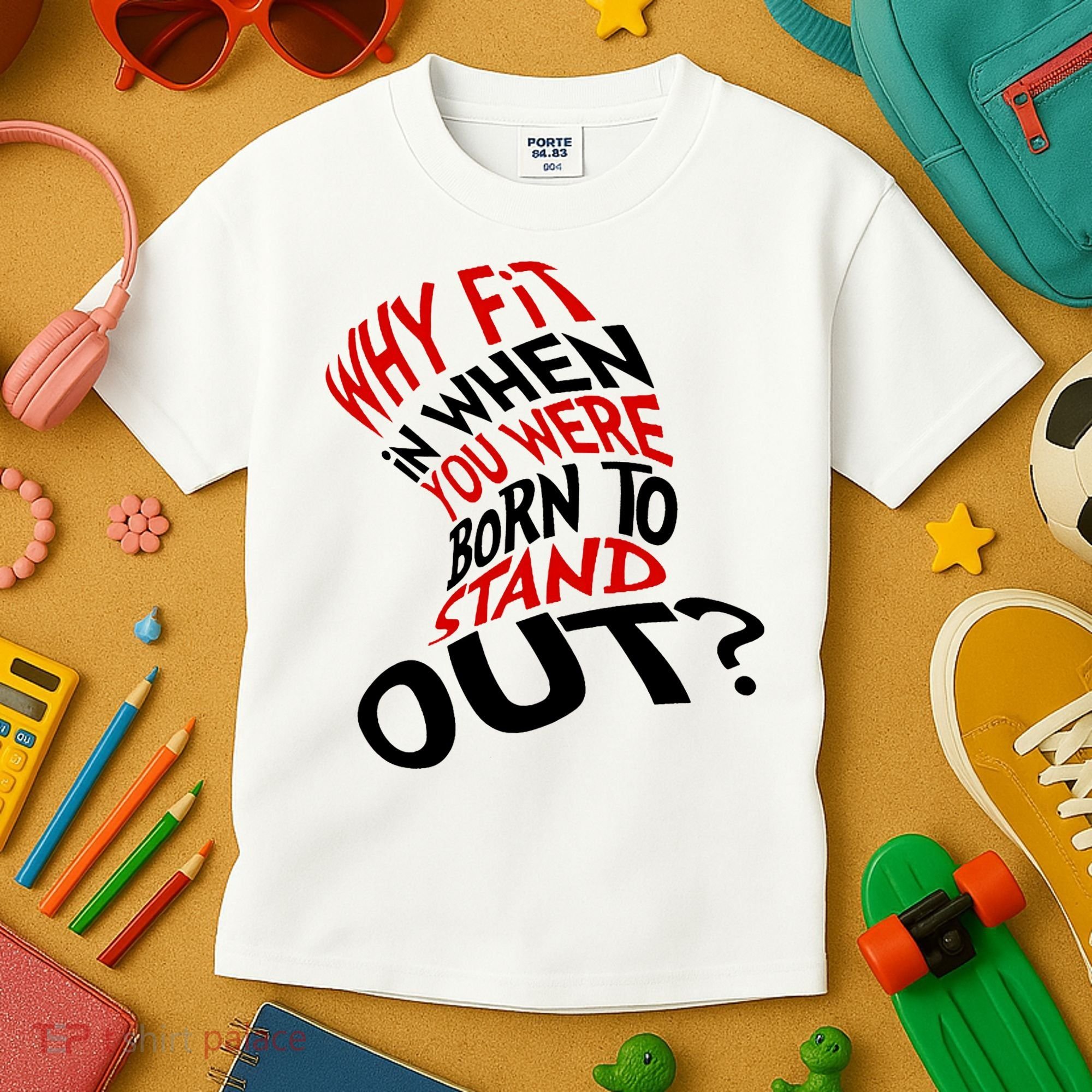 Why Fit When You Were Born To Stand Out Quote Kids T-Shirt