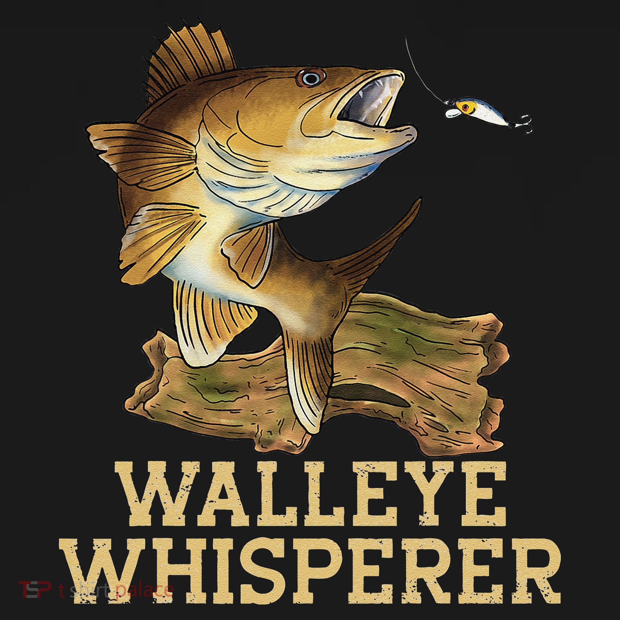 Walleye Fishing Walleye Whisperer Fishing Lure T-Shirt