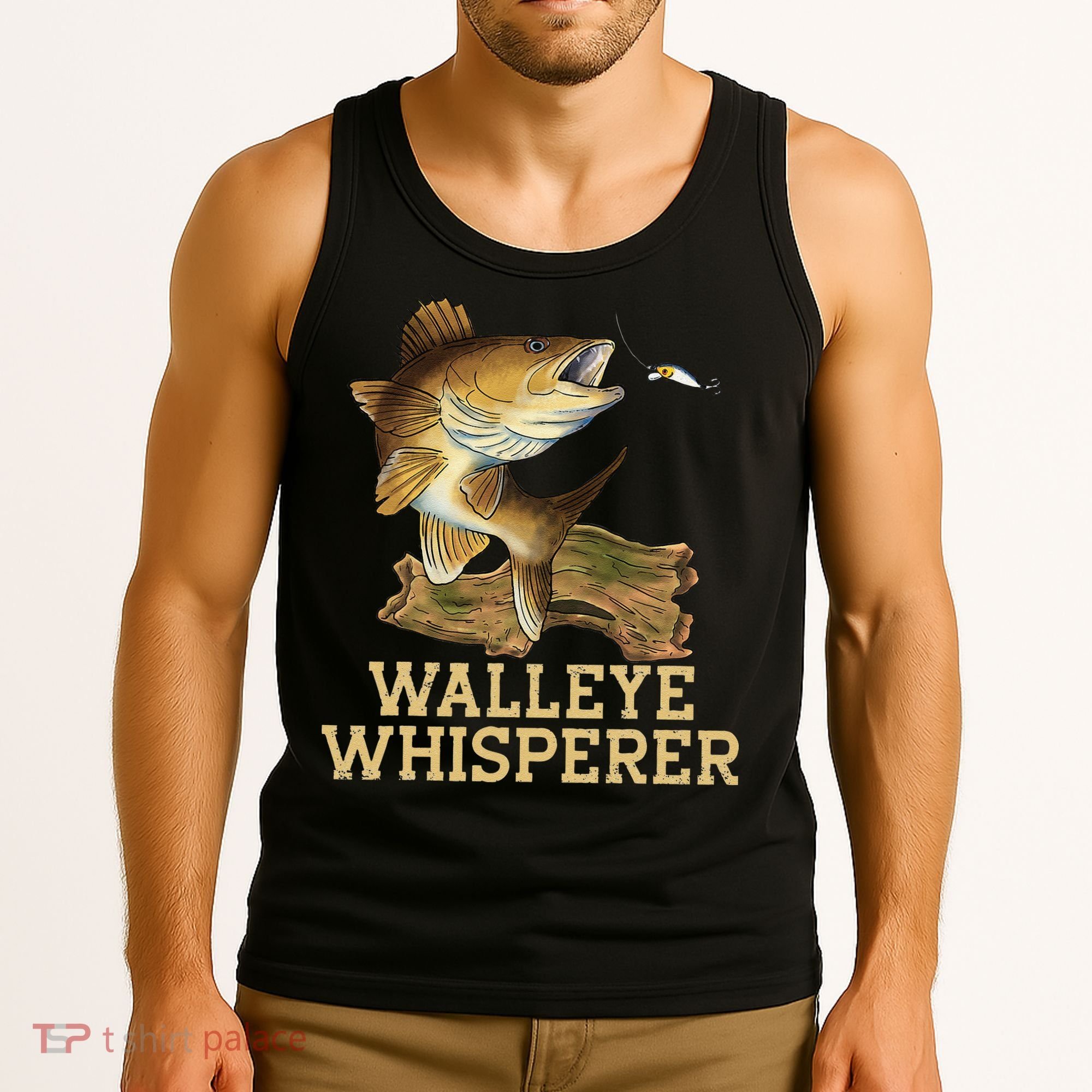 Walleye Fishing Walleye Whisperer Fishing Lure Tank Top