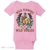 Wild Flowers Wild Horses Cowgirl Baby Bodysuit thumb 0