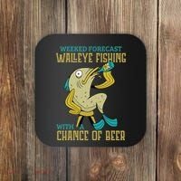 Weekend Forecast Walleye Fishing With A Chance Of Beer Coaster thumb 0