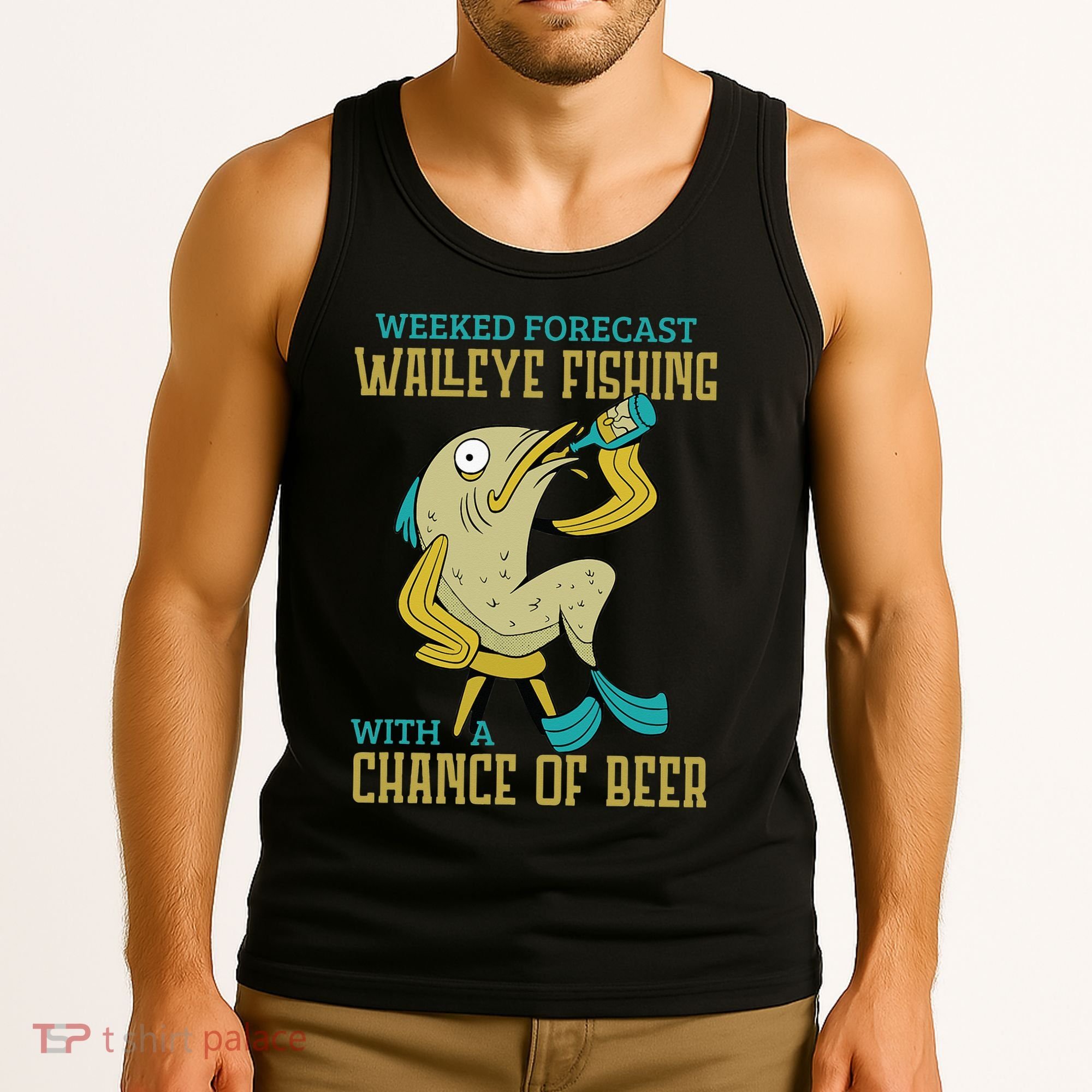 Weekend Forecast Walleye Fishing With A Chance Of Beer Tank Top