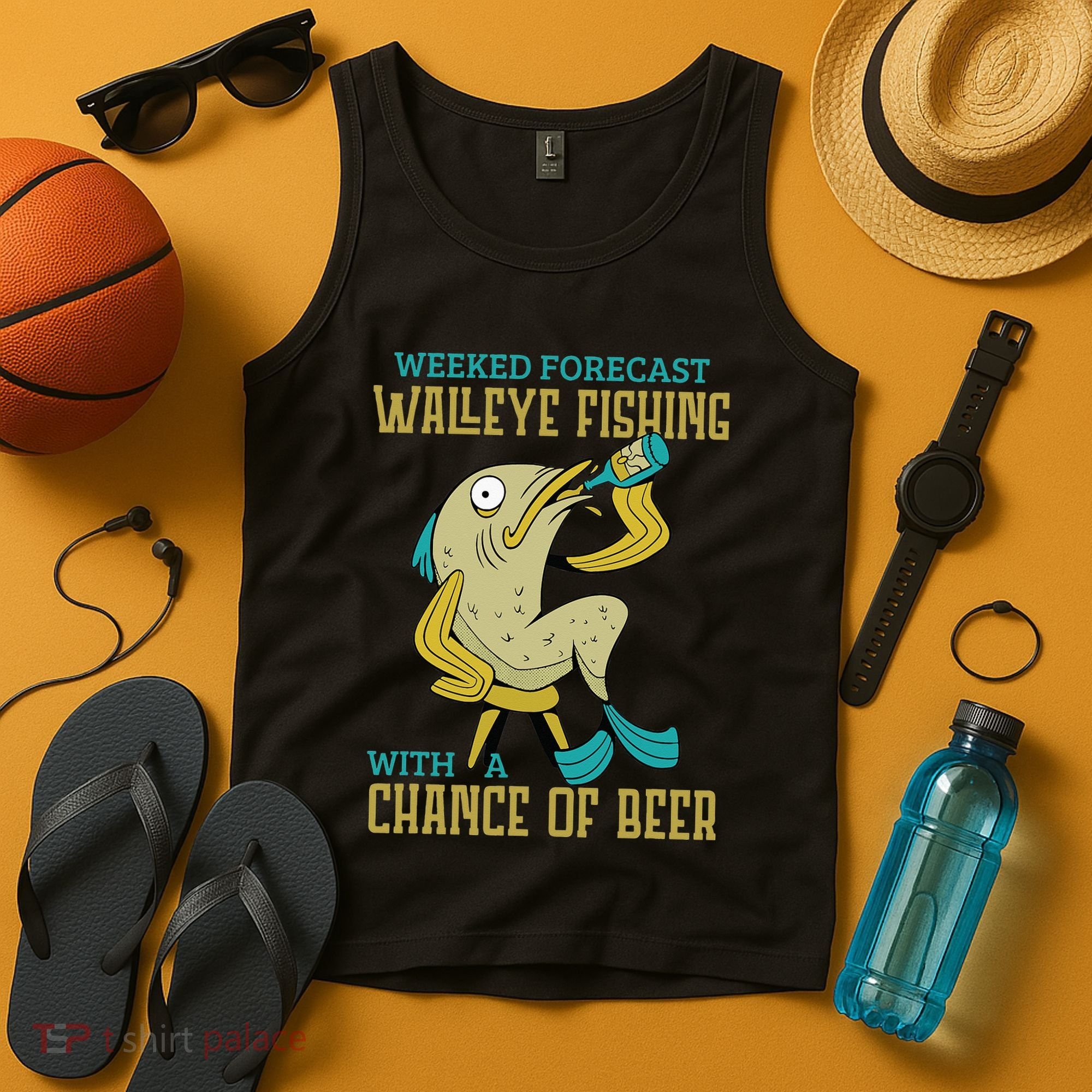 Weekend Forecast Walleye Fishing With A Chance Of Beer Tank Top