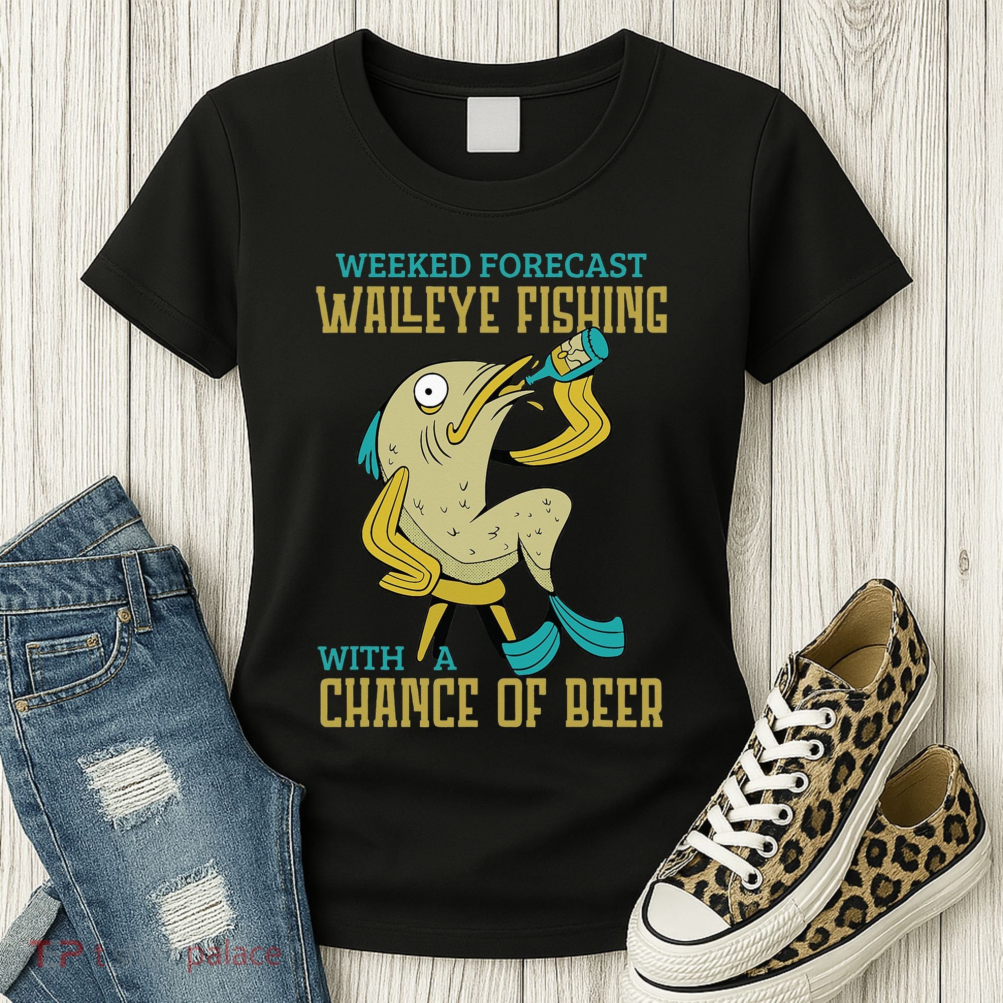 Weekend Forecast Walleye Fishing With A Chance Of Beer Women's T-Shirt