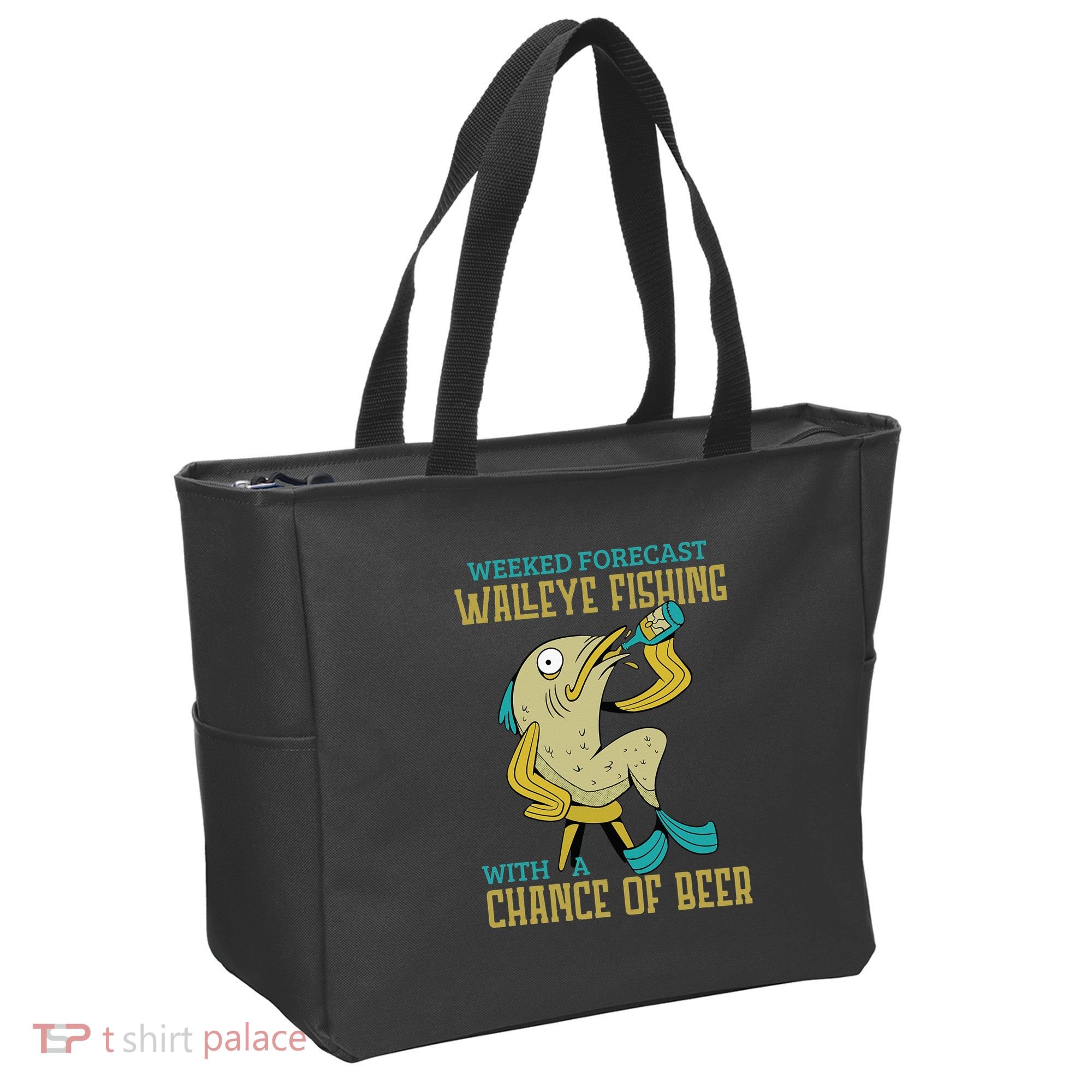 Weekend Forecast Walleye Fishing With A Chance Of Beer Tote Bag