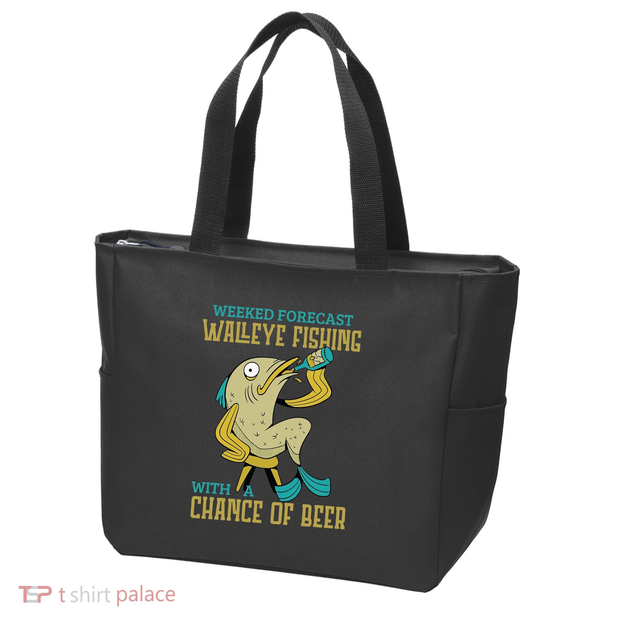 Weekend Forecast Walleye Fishing With A Chance Of Beer Tote Bag