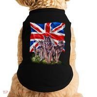 Wolf Family With Union Jack Flag Gift Doggie Tank thumb 0