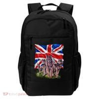 Wolf Family With Union Jack Flag Gift Backpack thumb 0