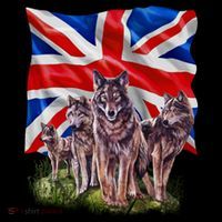 Wolf Family With Union Jack Flag Gift Coffee Mug thumb 5