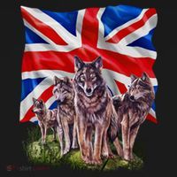 Wolf Family With Union Jack Flag Gift Women's Hoodie thumb 2