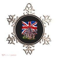 Wolf Family With Union Jack Flag Gift Ornament thumb 0