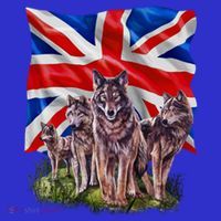 Wolf Family With Union Jack Flag Gift Hoodie thumb 2