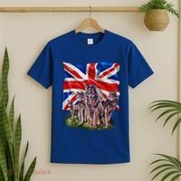 Wolf Family With Union Jack Flag Gift T-Shirt thumb 2