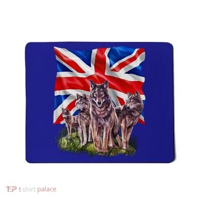 Wolf Family With Union Jack Flag Gift Mousepad