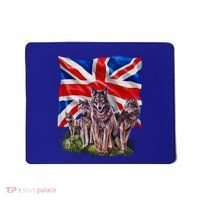 Wolf Family With Union Jack Flag Gift Mousepad thumb 0