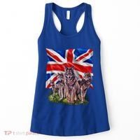 Wolf Family With Union Jack Flag Gift Women's Tank Top thumb 0