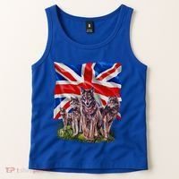 Wolf Family With Union Jack Flag Gift Tank Top thumb 2