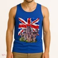 Wolf Family With Union Jack Flag Gift Tank Top thumb 3