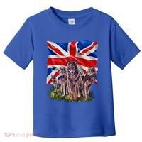 Wolf Family With Union Jack Flag Gift Toddler T-Shirt thumb 0