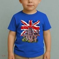 Wolf Family With Union Jack Flag Gift Toddler T-Shirt thumb 2