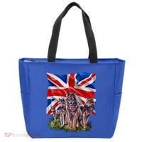 Wolf Family With Union Jack Flag Gift Tote Bag thumb 0