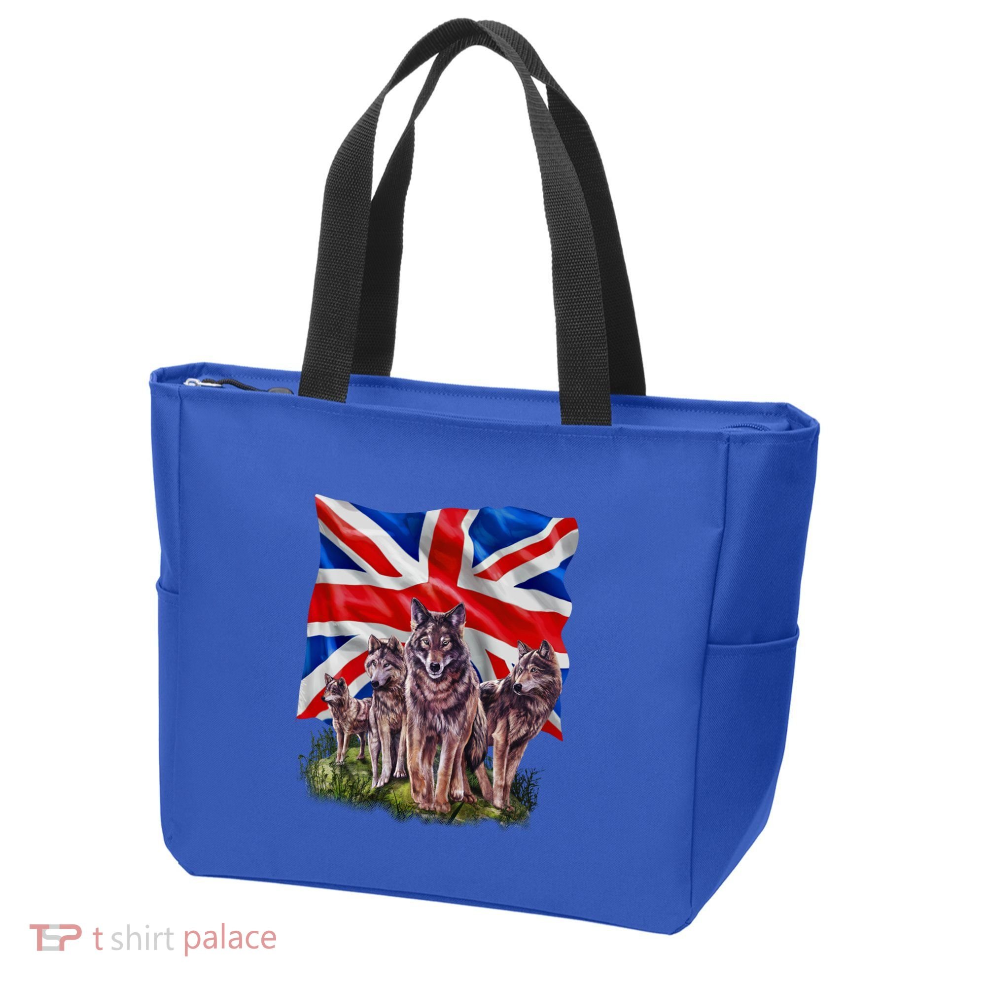 Wolf Family With Union Jack Flag Gift Tote Bag