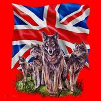 Wolf Family With Union Jack Flag Gift Santa Hat thumb 1