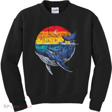 Whale Family Whale Lover Whales Aquarist Marine Biologist Kids Sweatshirt