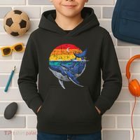 Whale Family Whale Lover Whales Aquarist Marine Biologist Kids Hoodie thumb 2