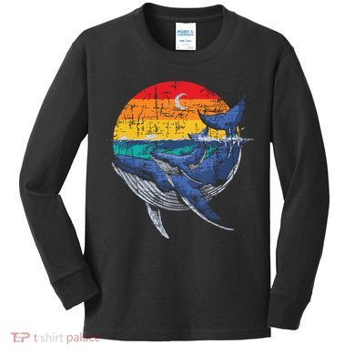 Whale Family Whale Lover Whales Aquarist Marine Biologist Kids Long Sleeve Shirt